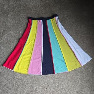 J. Crew Rainbow Stripe Sweater Midi Skirt